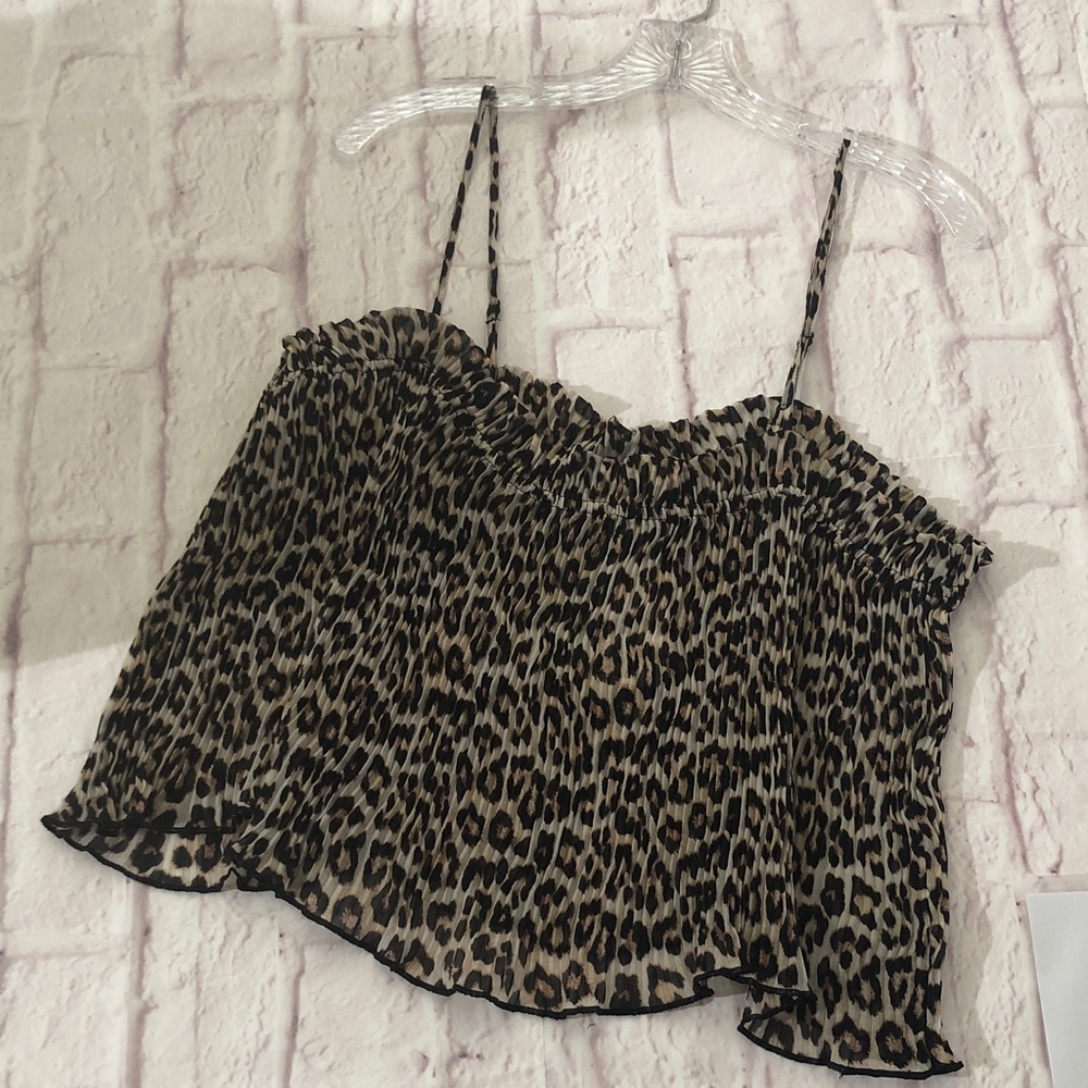 H&M Leopard Print Smocked Cami - Brown/Black XL short NWT